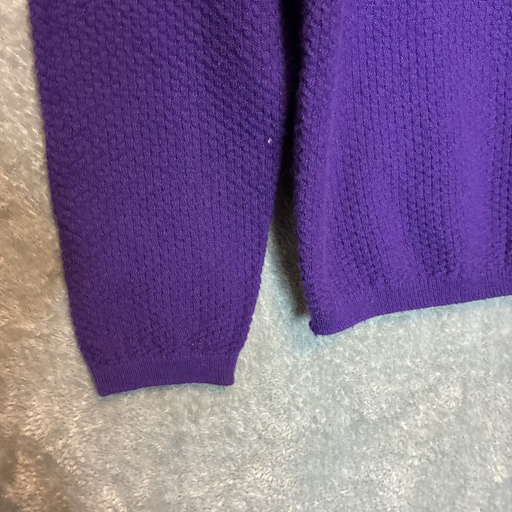 Patagonia Women Honeycomb Knit Shirt L Crewneck Raglan Waffle Base Layer Purple - Picture 4 of 9